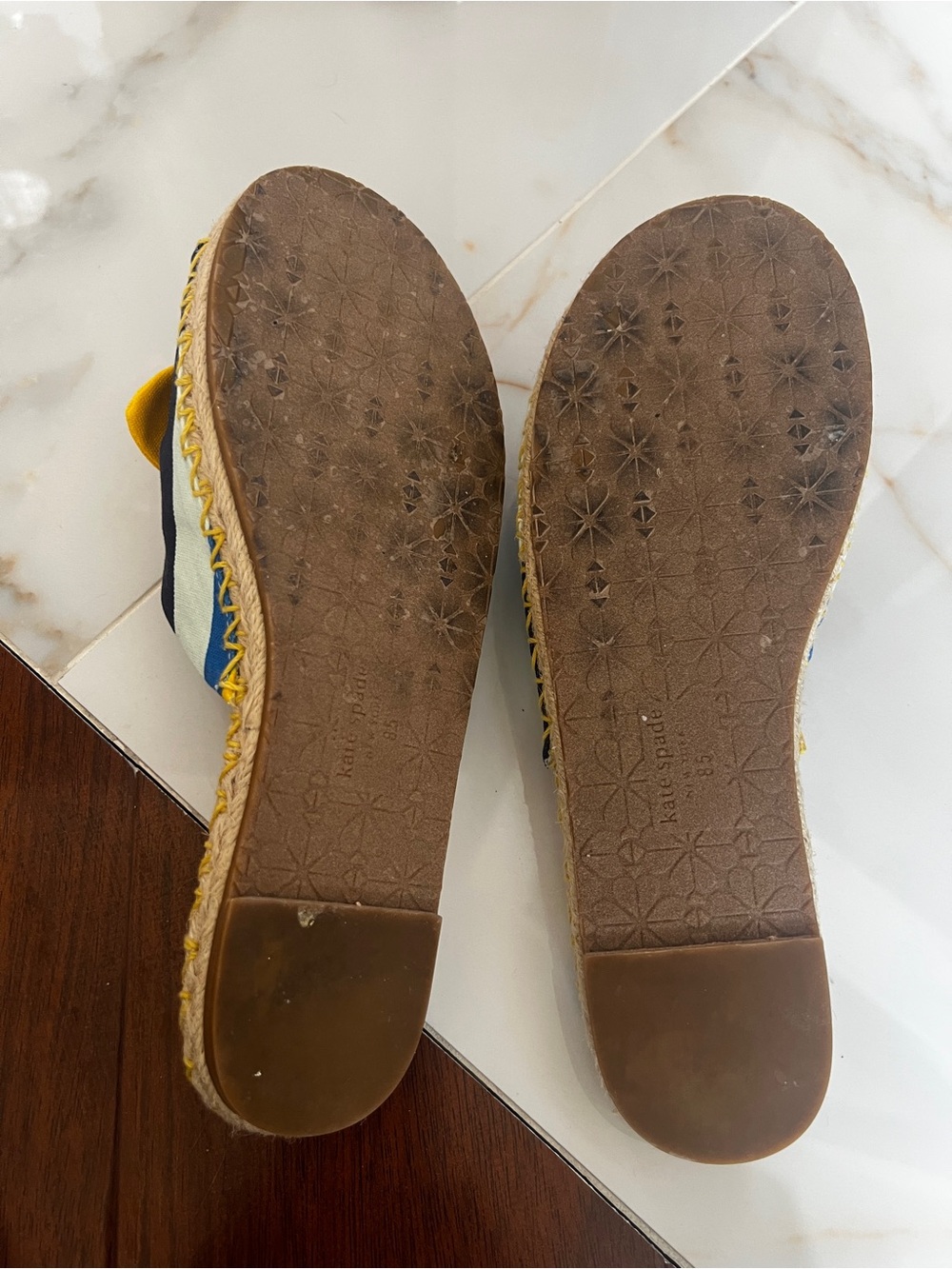 kate spade Multicolor Knotted Slide Mules - Yellow, Blue, Black - Picture 5 of 5